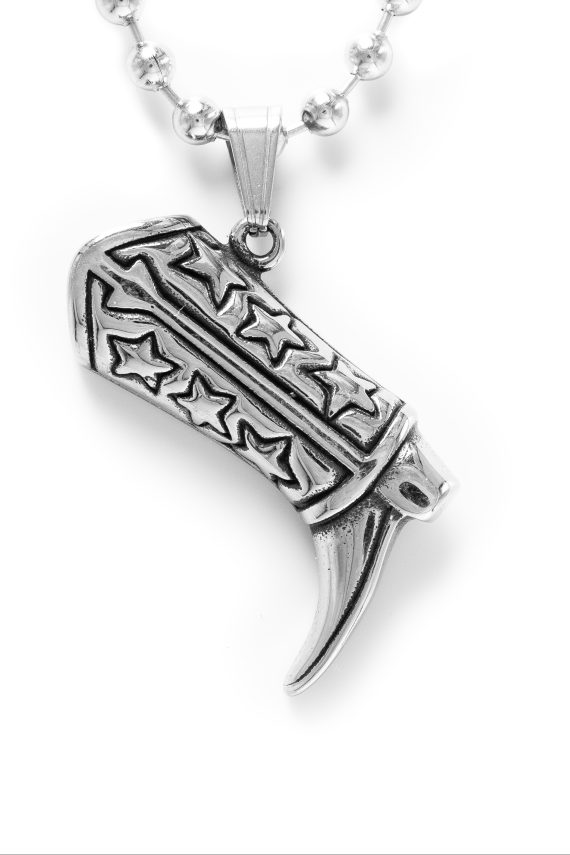 COLLAR "COWBOY BOOT" PLATA